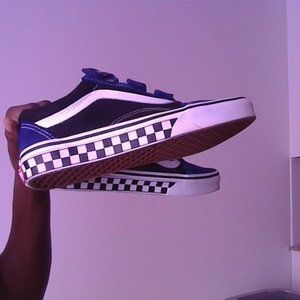 Blue checkerboard vans